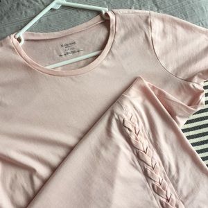 Blush Pink Maternity T-shirt lace front
